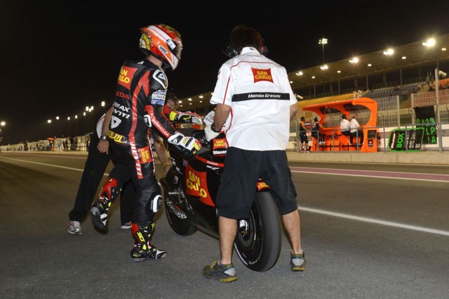Los pilotos del Team Gresini contentos tras los libres en Qatar