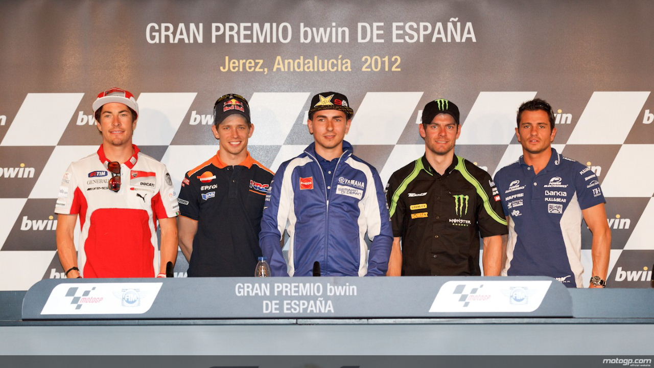 Lorenzo, Stoner, Crutchlow, Hayden y De Puniet en rueda de prensa MotoGP Jerez