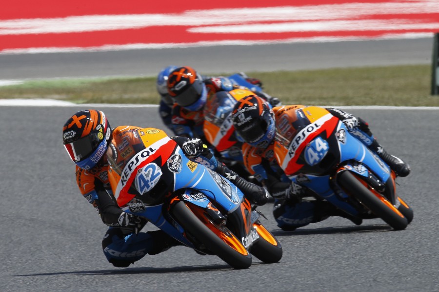 Ayer los pilotos Repsol Moto3, Moto2 y MotoGP con suerte dispar en Catalunya