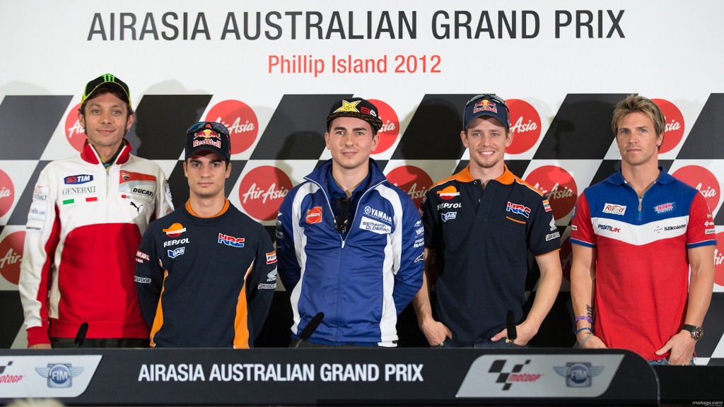 Rossi, Lorenzo, Pedrosa, Ellison y Stoner en rueda prensa Australia