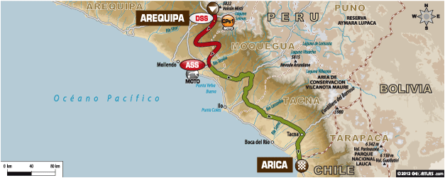 Quinta etapa del Dakar 2013: Arequipa – Arica