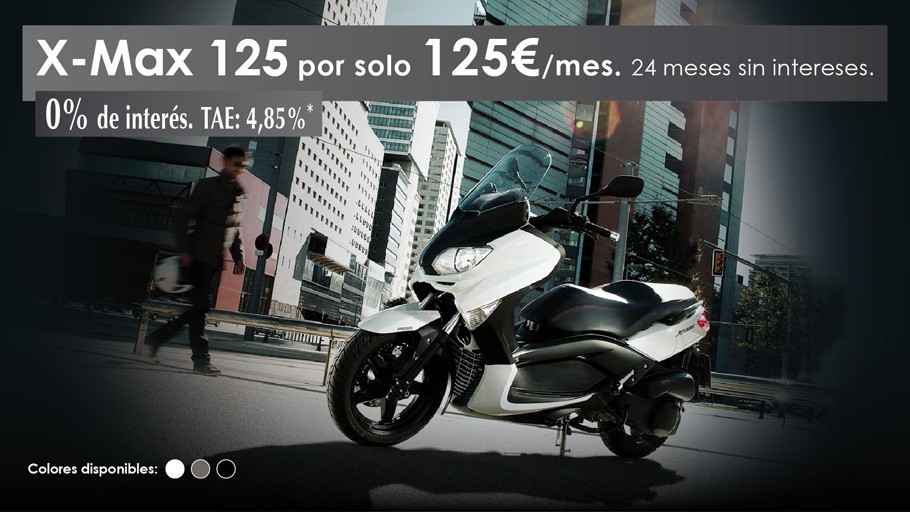 Consigue tu Yamaha X-Max por 125 euros al mes