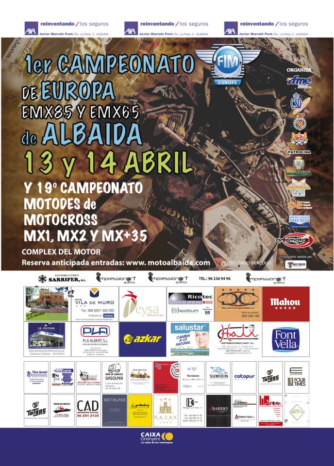 El Campeonato de Europa de EMX65 y EMX85 llega a Albaida