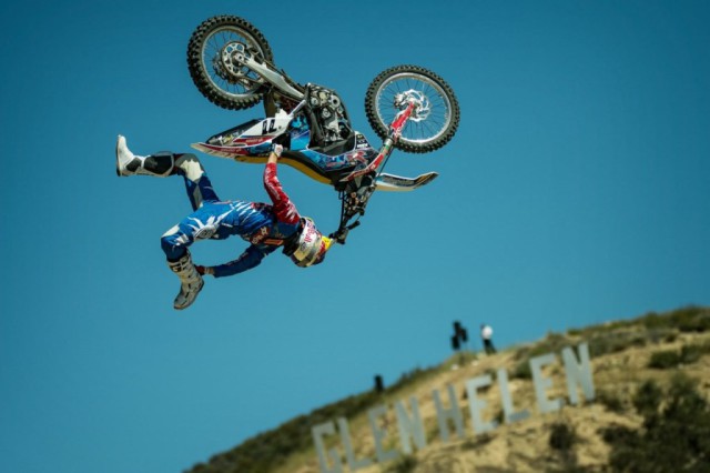 Dany Torres of Spain performs during the qualifying of third stage of the Red Bull X-Fighters World Tour at Glen Helen in San Bernardino, Califonia, USA on May 11, 2013. // Balasz Gardi/Red Bull Content Pool // P-20130512-00070 // Usage for editorial use only // Please go to www.redbullcontentpool.com for further information. //