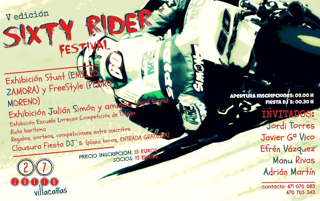 El V Sixty Rider Festival llega este sábado a Villacañas