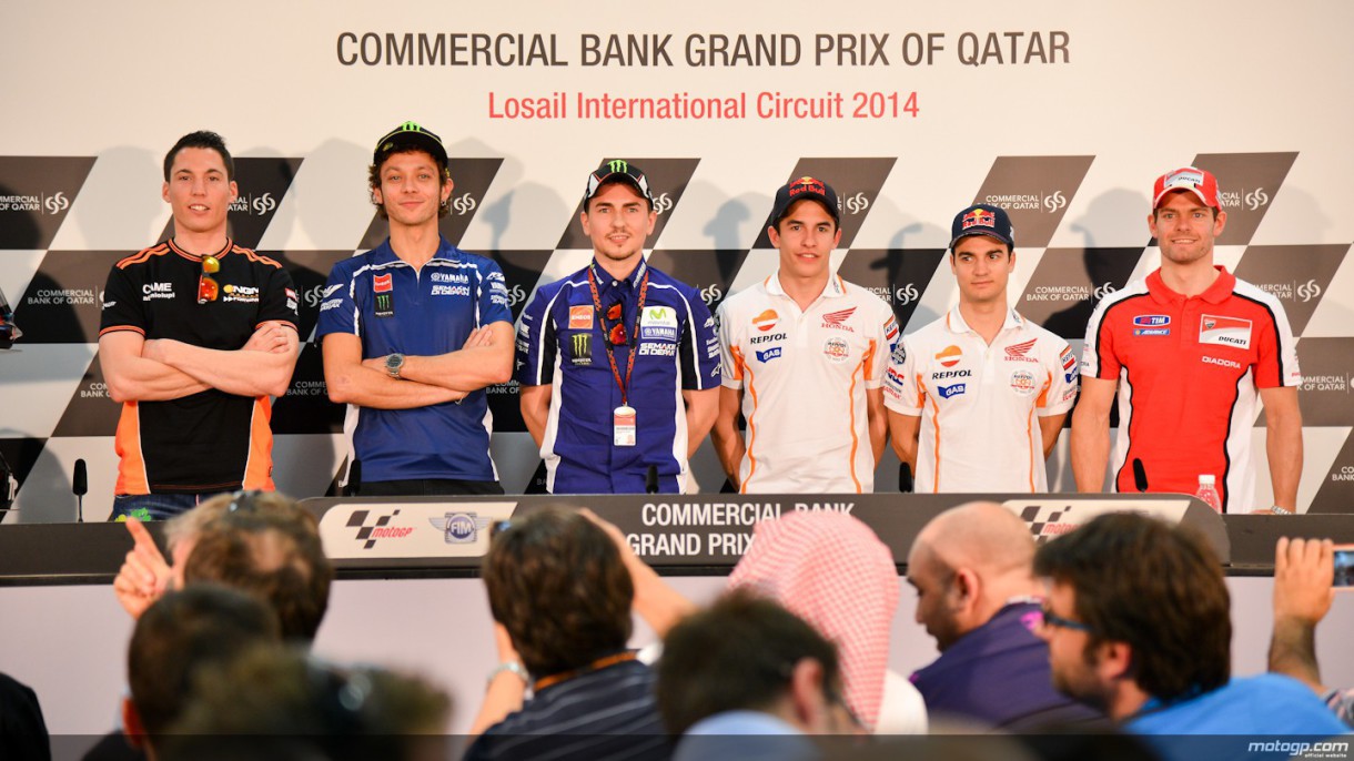 Márquez, Pedrosa, Lorenzo, Rossi, Espargaró y Crutchlow protagonistas en Qatar