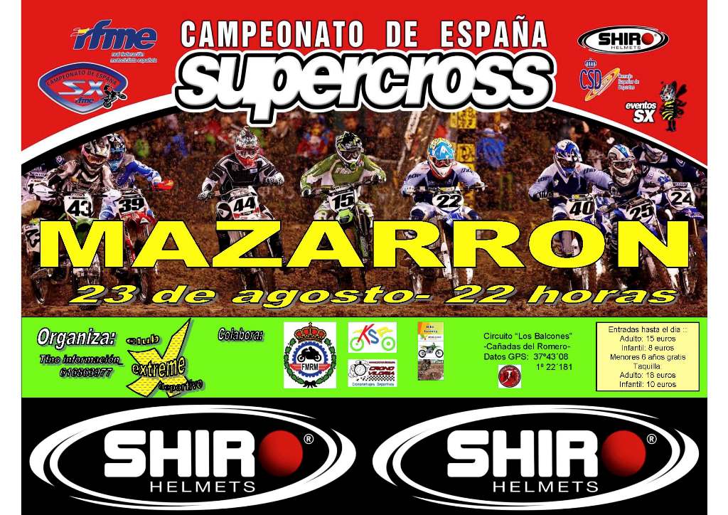 El Nacional de Supercross 2014 cierra la temporada en Mazarrón