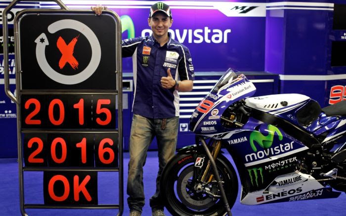 Jorge Lorenzo renueva con Yamaha MotoGP para 2015 y 2016