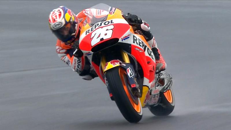 Dani Pedrosa maravilla en una carrera MotoGP al límite, Rossi 2º y Lorenzo 3º