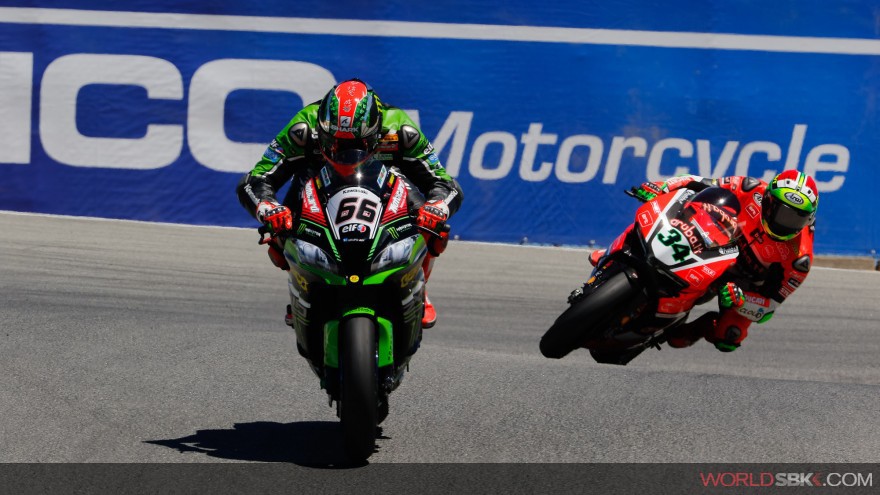 Tom Sykes triunfa en la segunda carrera de SBK en Laguna Seca, Giugliano 2º y Davies 3º