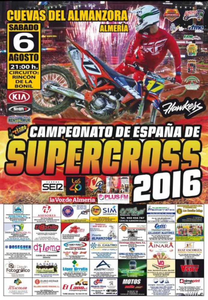 El Nacional de Supercross 2016 disputará su tercera cita en Cuevas del Almanzora