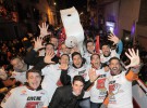 Marc Márquez celebra con su localidad natal, Cervera, su Giveme5