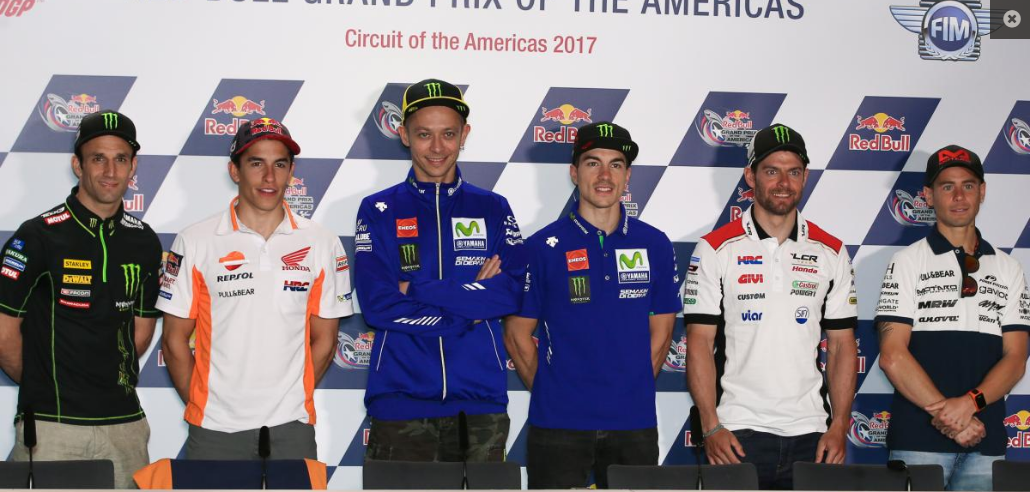 Viñales, Rossi, Márquez, Bautista, Crutchlow y Zarco en rueda prensa de Austin