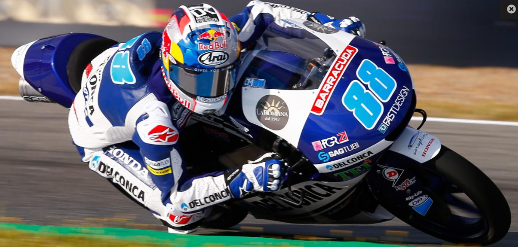 Jorge Martín marca la pole de Moto3 en Jerez, Canet 2º y Fenati 3º