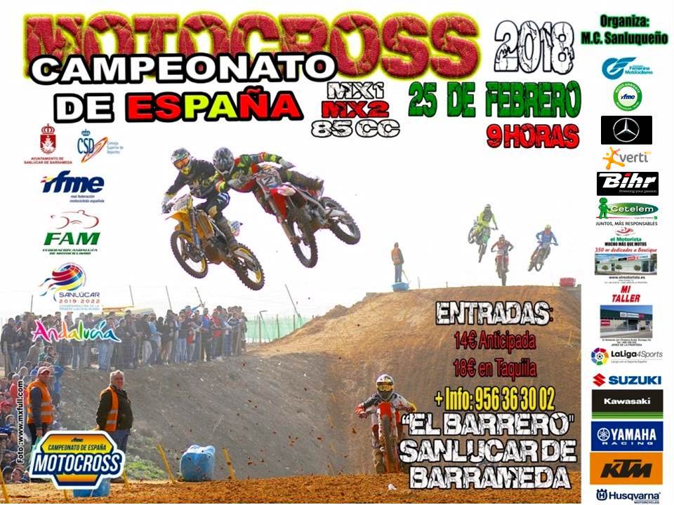 El Nacional de Motocross 2018 llega a Sanlúcar de Barrameda