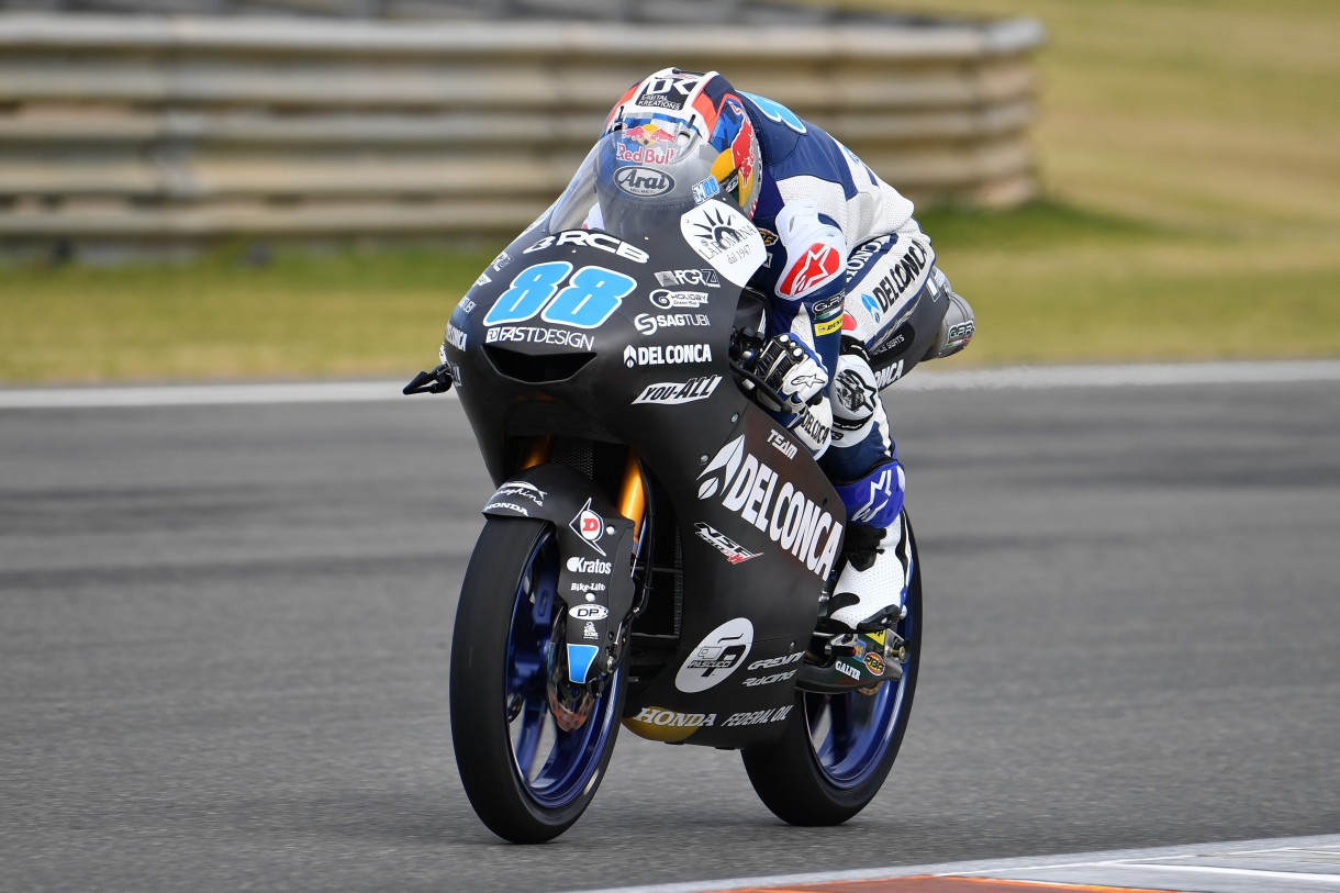 Jorge Martín y Mattia Pasini son los mejores del test Moto3 y Moto2 en Valencia