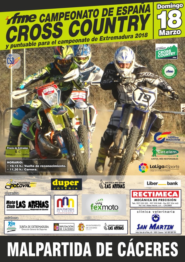 El Nacional de Cross Country 2018 llega a Malpartidas de Cáceres