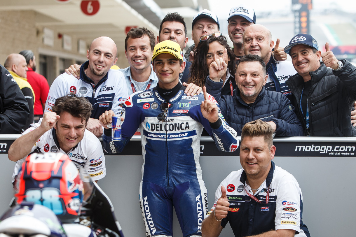 Jorge Martín triunfa en la carrera de Moto3 en Austin, Bastianini 2º y Bezzecchi 3º