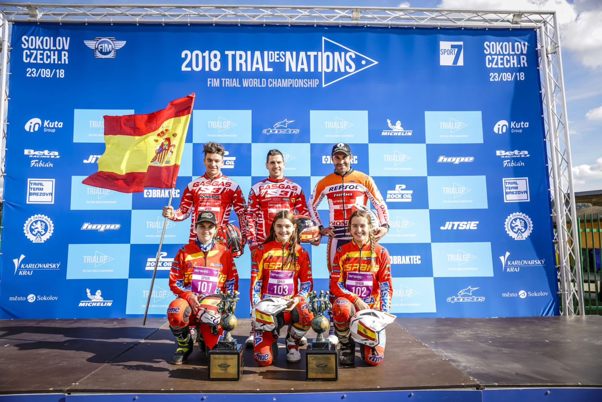 Campeones y subcampeonas del Trial de las Naciones en Sokolov