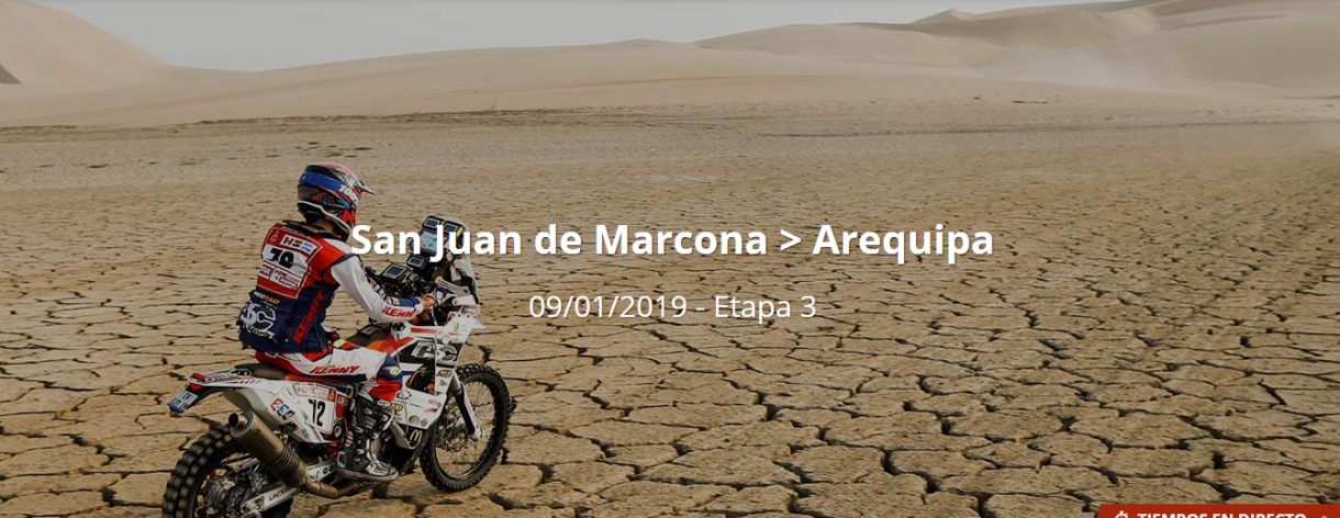 Dakar 2019: Etapa 3: San Juan de Marcona – Arequipa