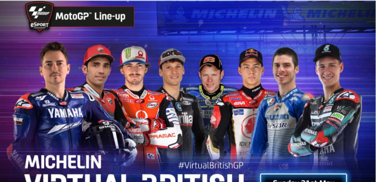 Quinta carrera del Mundial de MotoGP virtual en Silverstone el 31 de Mayo