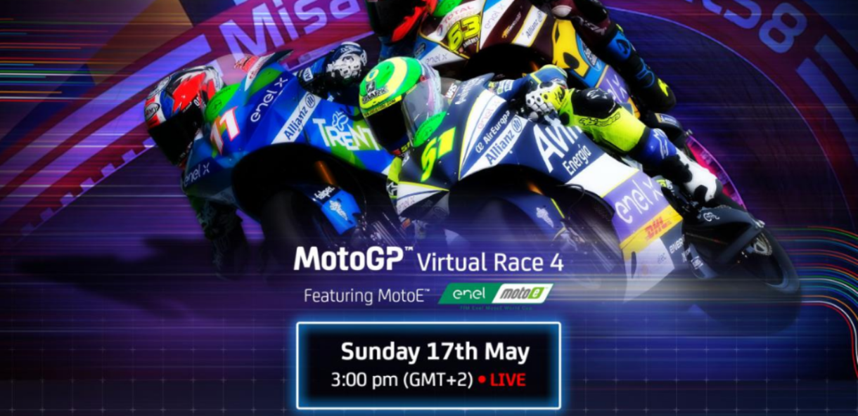 Cuarta carrera del Mundial de MotoGP virtual en Misano el 17 de Mayo