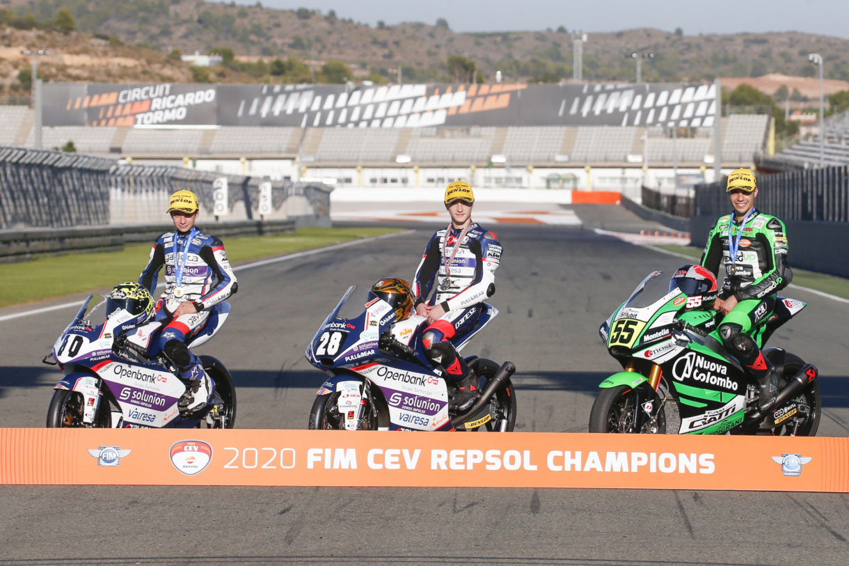 Alonso, Montella y Guevara se proclaman Campeones del FIM CEV Repsol 2020