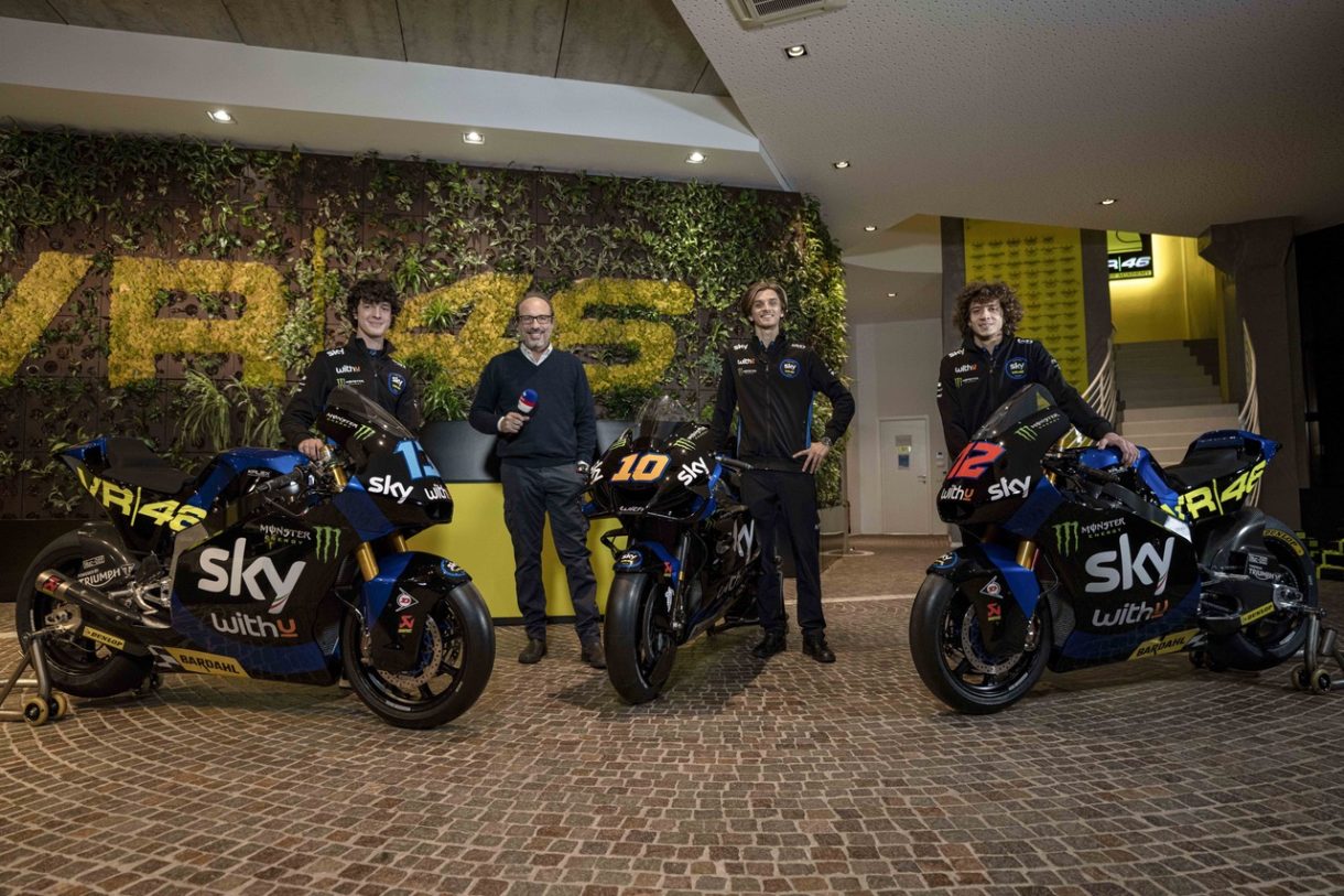 Marini, Bezzecchi y Vietti presentan sus monturas del Sky Racing Team VR46 para 2021