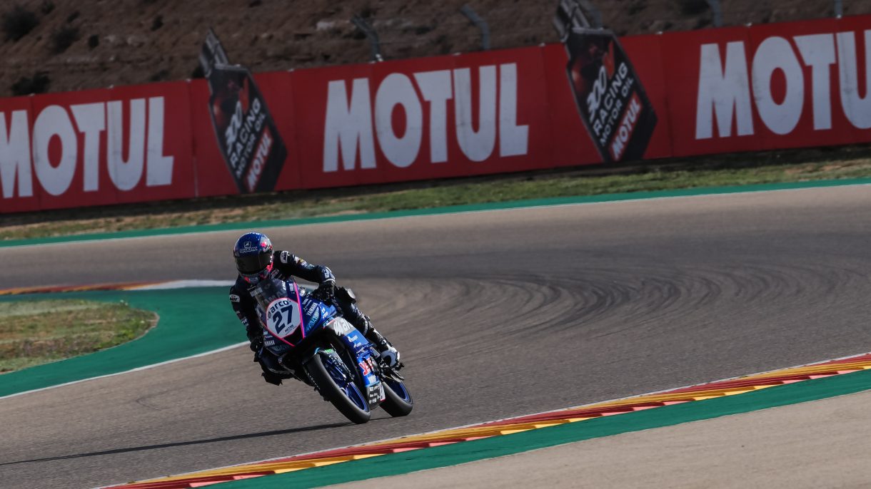 Álvaro Díaz gana la carrera 2 de Supersport300 en Motorland Aragón, García 2º y Lehmann 3º