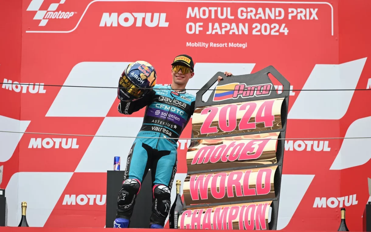 David Alonso gana la carrera de Moto3 en Japón y se proclama Campeón 2024