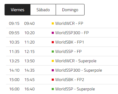 Viernes Sbk