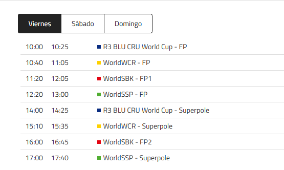 Viernes Sbk