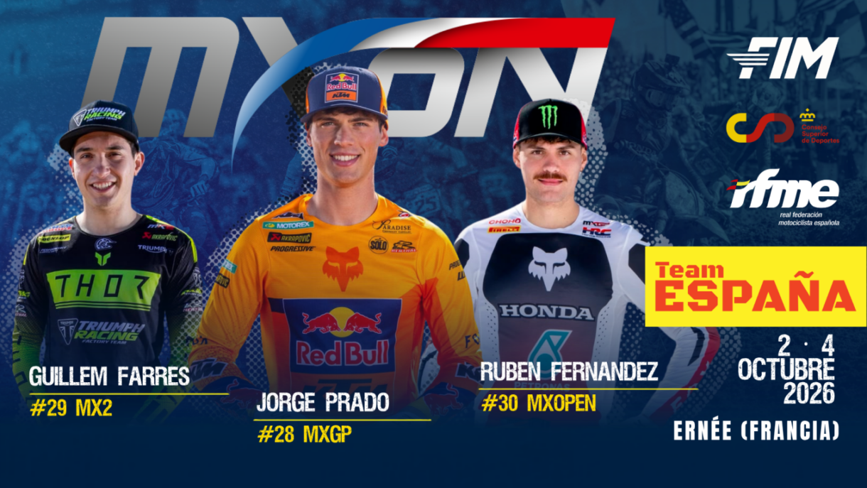 Prado, Farrés y Fernández los pilotos escogidos para el MX Naciones 2026