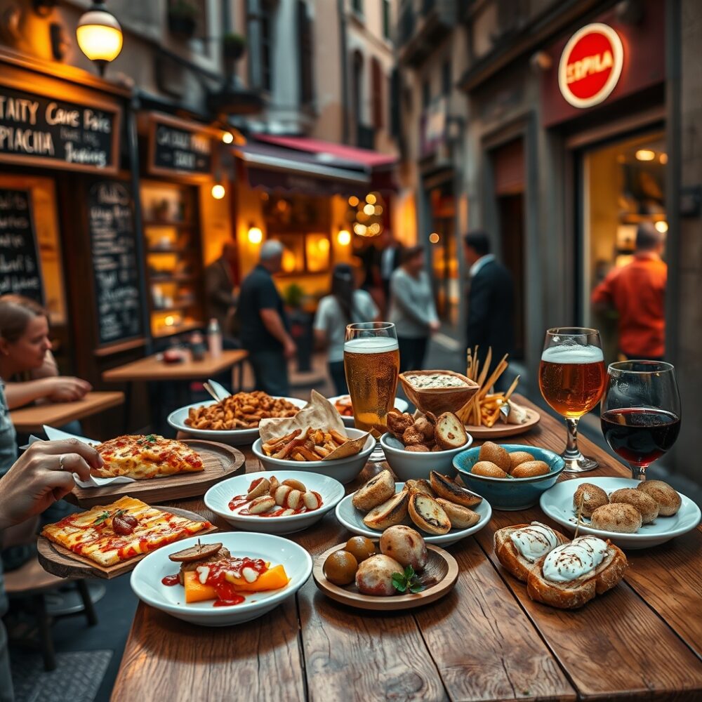 Comida callejera popular en España: tapas y más