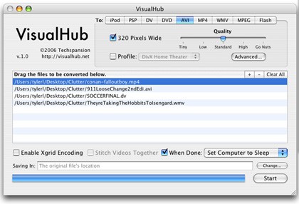 VisualHub 1.23, el conversor universal