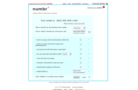 Numbr, números de teléfono desechables
