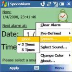 SpoonAlarm, despertador gratuito para pocket pc