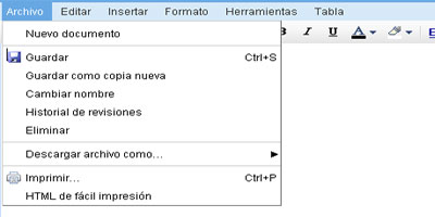 Cambios en la interfaz de Google Docs