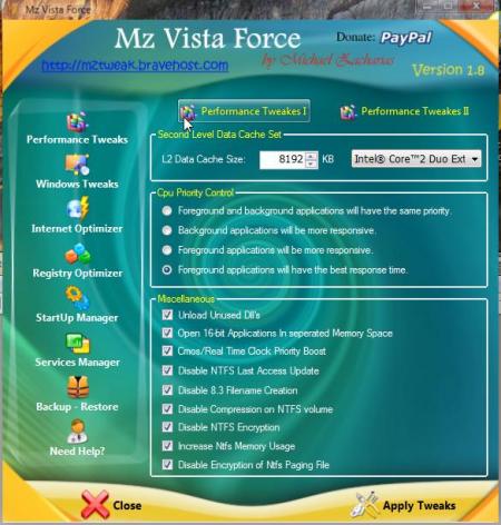 Mz Vista Force, optimiza Windows Vista
