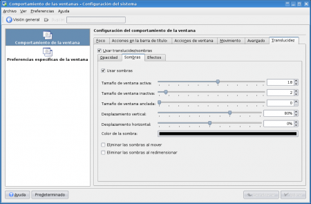 Usar sombras en KDE 3