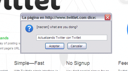 Twitlet, actualiza Twitter desde cualquier navegador