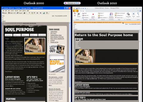 Las absurdas decisiones de Microsoft: el motor de renderizado de Outlook 2010