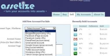 Assetize, vende blogs o cuentas sociales