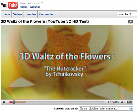 YouTube experimenta con vídeos en 3D