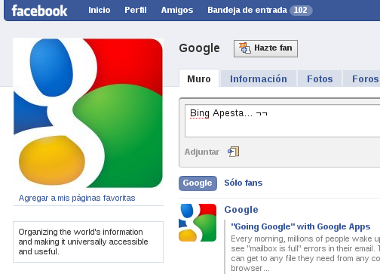 Google no resistió y se creo un perfil Facebook