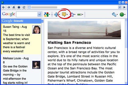 Google SideWiki, anotaciones a pie de página… web