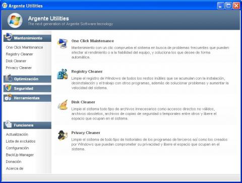 Argente Utilities: software gratuito para optimizar Windows