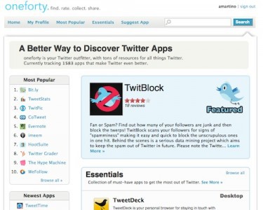Oneforty: directorio de aplicaciones para Twitter
