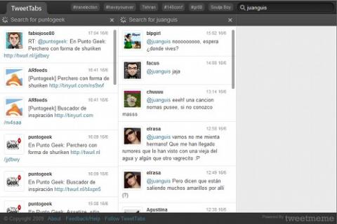 TweetTabs: múltiples búsquedas en Twitter en tiempo real
