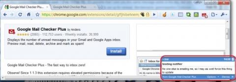 Google Mail Checker Plus: extensión para Google Chrome que añade notificaciones en el escritorio